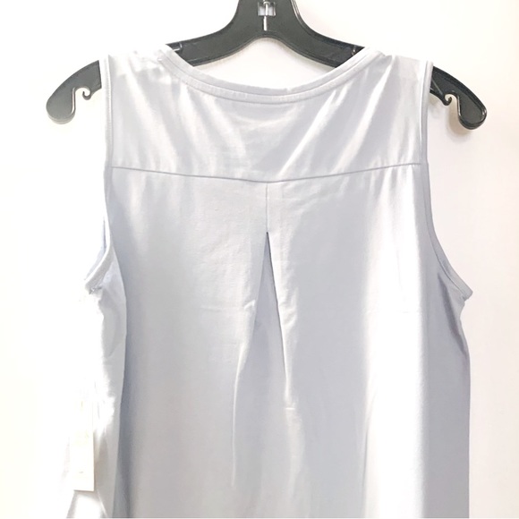 🌟White-Cotton Rich Curved Hem Tank Top - Picture 4 of 5